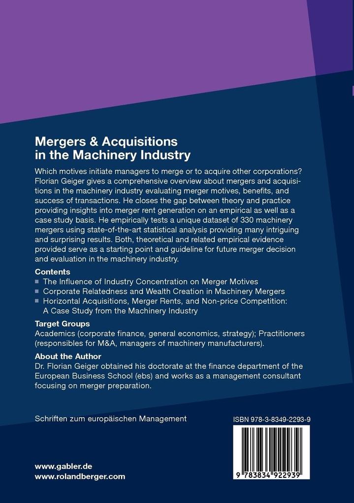 Weitere Ansicht: Mergers & Acquisitions in the Machinery Industry | Florian Geiger