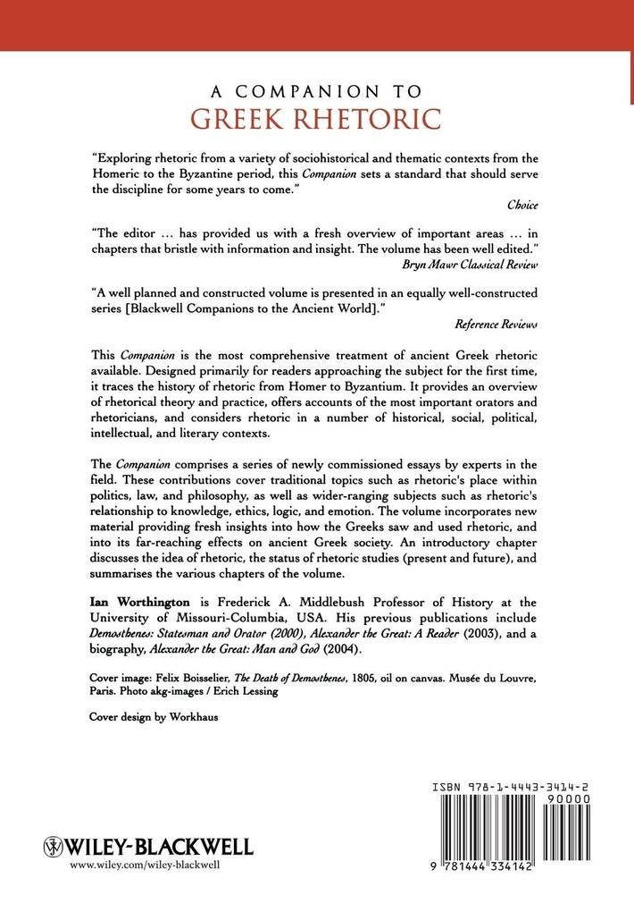 Weitere Ansicht: A Companion to Greek Rhetoric | Worthington