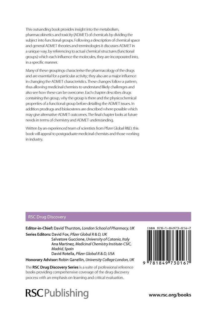 Weitere Ansicht: Metabolism, Pharmacokinetics and Toxicity of Functional Groups