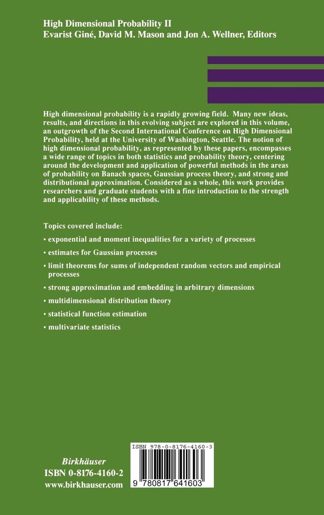Weitere Ansicht: High Dimensional Probability II