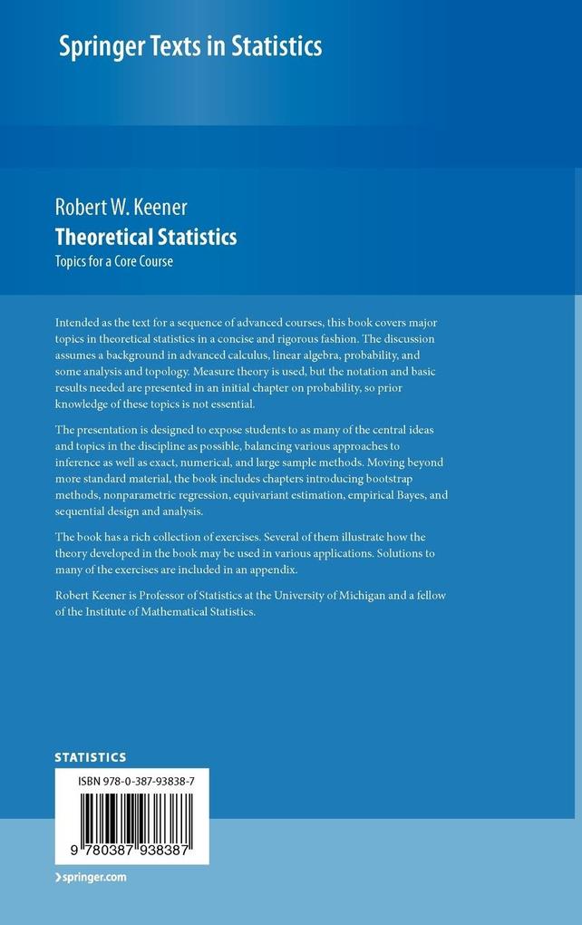 Weitere Ansicht: Theoretical Statistics | Robert W. Keener