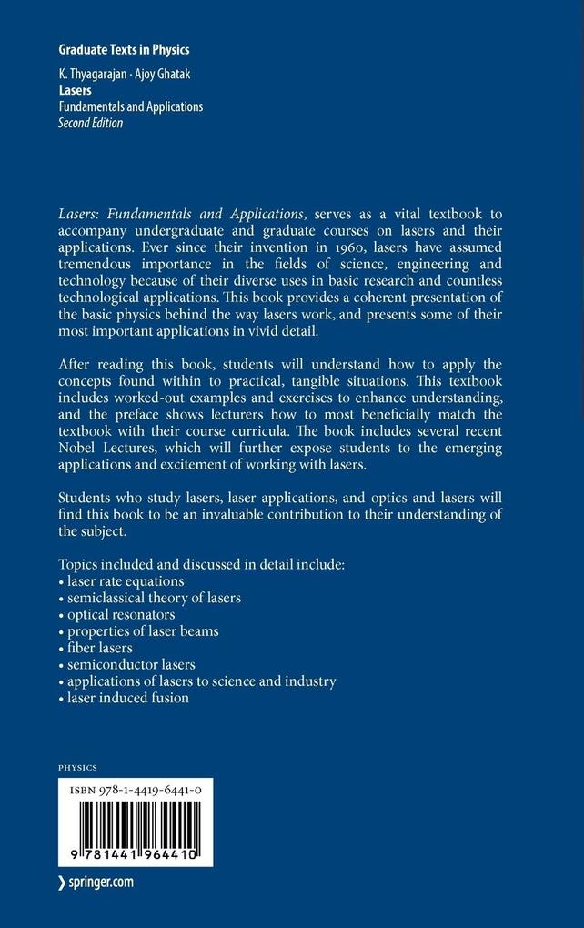 Weitere Ansicht: Lasers | K. Thyagarajan, Ajoy Ghatak