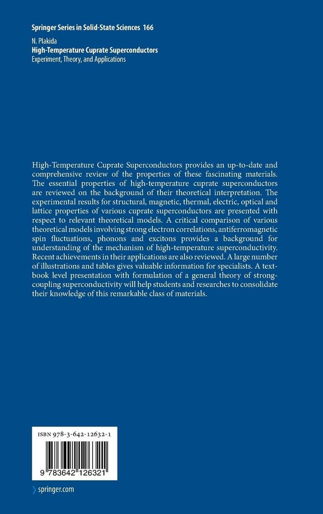 Weitere Ansicht: High-Temperature Cuprate Superconductors | Nikolay Plakida