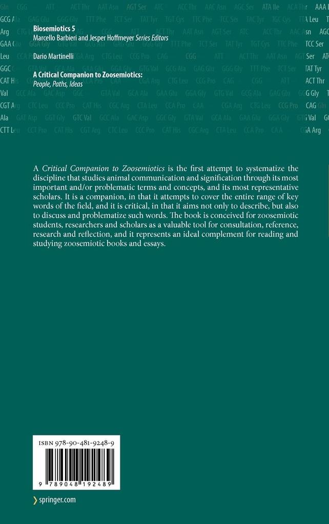 Weitere Ansicht: A Critical Companion to Zoosemiotics: | Dario Martinelli