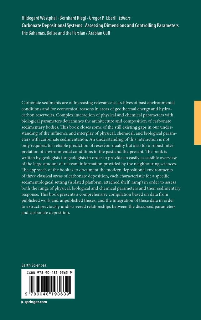 Weitere Ansicht: Carbonate Depositional Systems: Assessing Dimensions and Controlling Parameters