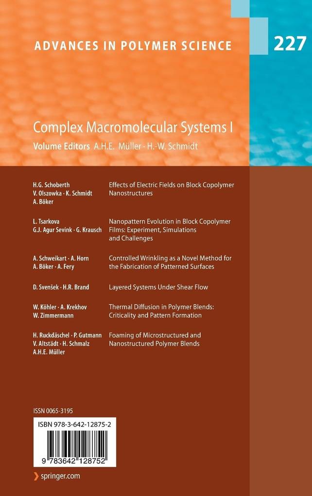 Weitere Ansicht: Complex Macromolecular Systems I
