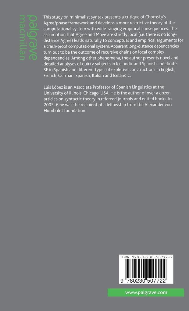 Weitere Ansicht: Locality and the Architecture of Syntactic Dependencies | L. López