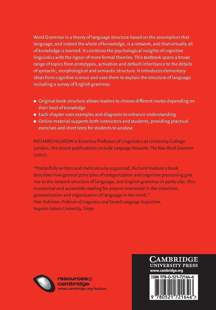 Weitere Ansicht: An Introduction to Word Grammar | Richard Hudson