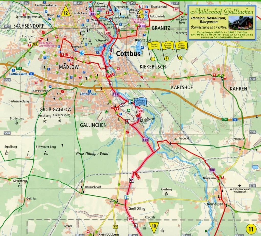 Weitere Ansicht: Radwanderkarte Spreeradweg 1 : 50 000