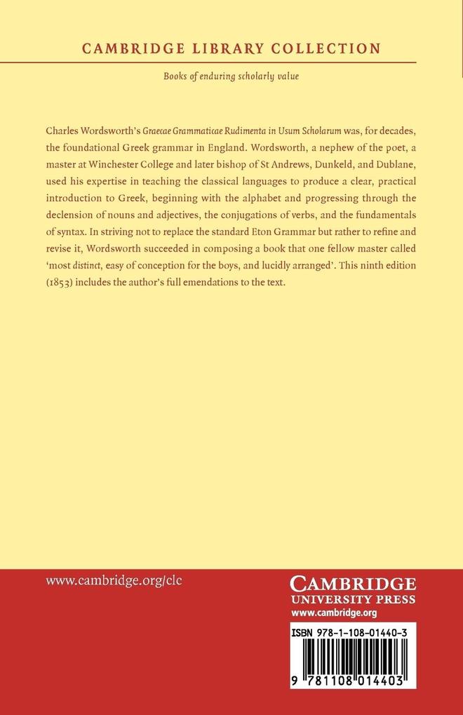 Weitere Ansicht: Graecae Grammaticae Rudimenta | Charles Wordsworth