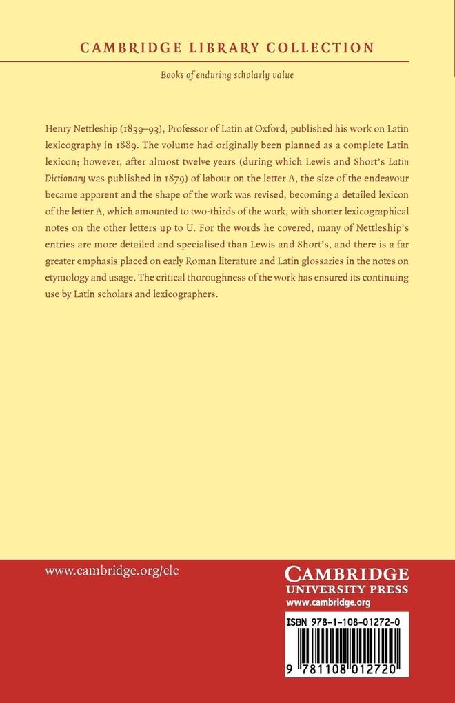 Weitere Ansicht: Contributions to Latin Lexicography | Henry Nettleship