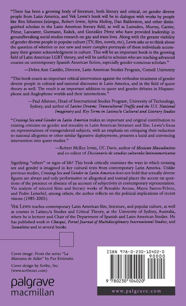 Weitere Ansicht: Crossing Sex and Gender in Latin America | V. Lewis