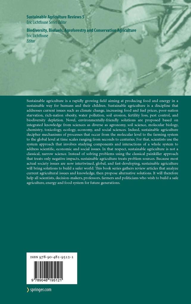Weitere Ansicht: Biodiversity, Biofuels, Agroforestry and Conservation Agriculture