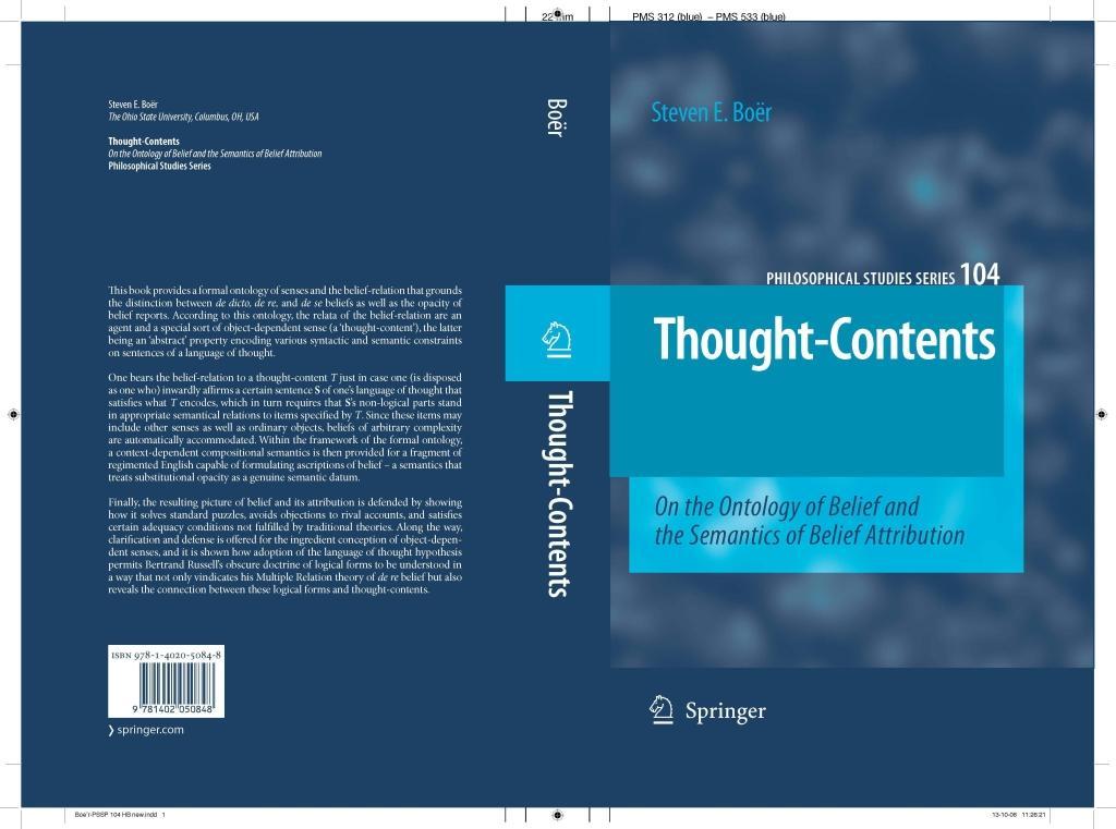 Produktbild: Thought-Contents | Steven E. Boër