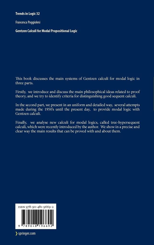 Weitere Ansicht: Gentzen Calculi for Modal Propositional Logic | Francesca Poggiolesi