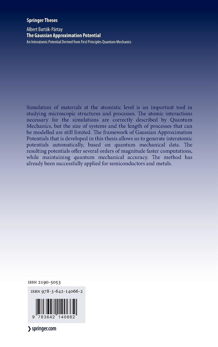 Weitere Ansicht: The Gaussian Approximation Potential | Albert Bartók-Pártay