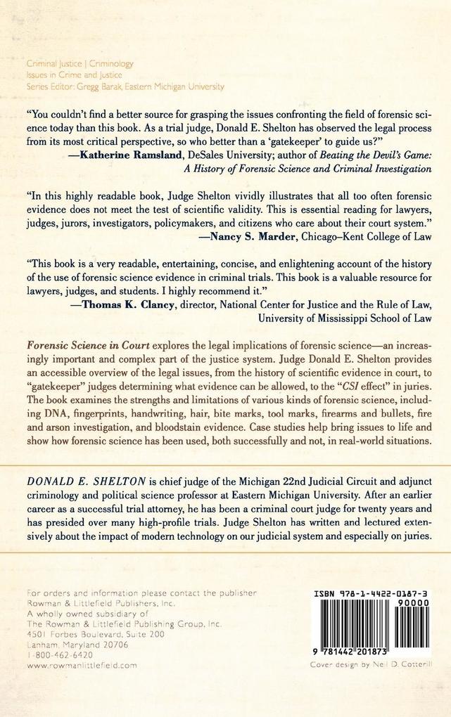 Weitere Ansicht: Forensic Science in Court | Donald Shelton