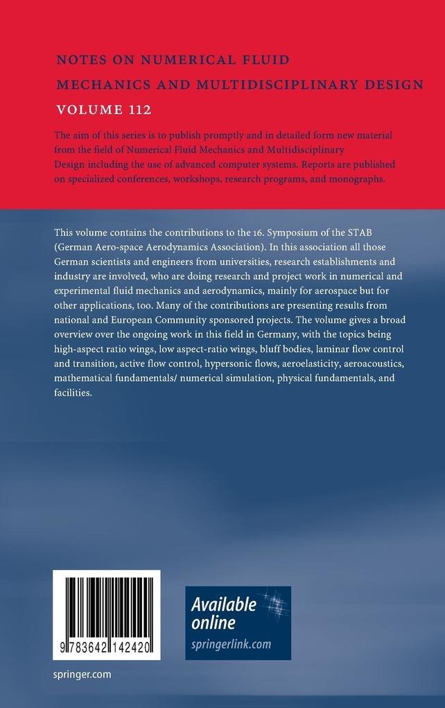 Weitere Ansicht: New Results in Numerical and Experimental Fluid Mechanics VII