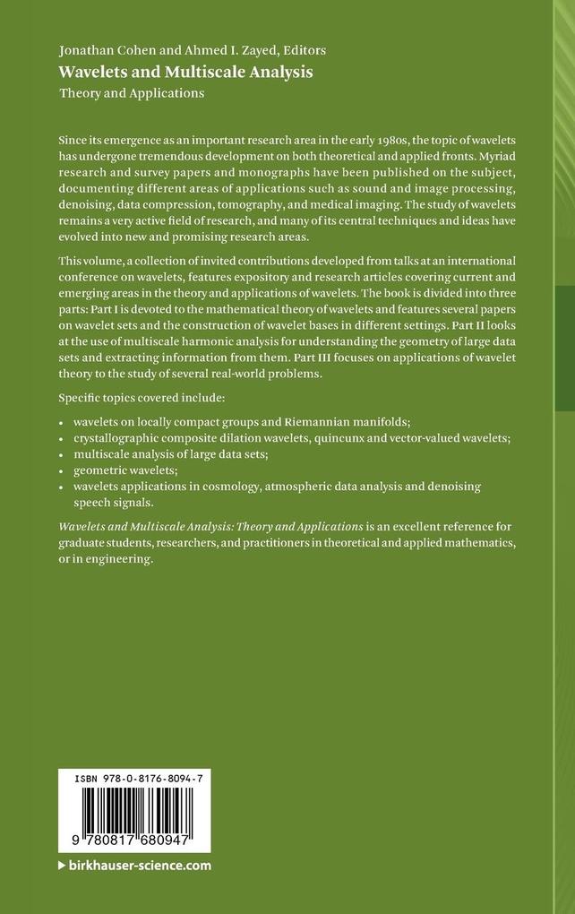 Weitere Ansicht: Wavelets and Multiscale Analysis