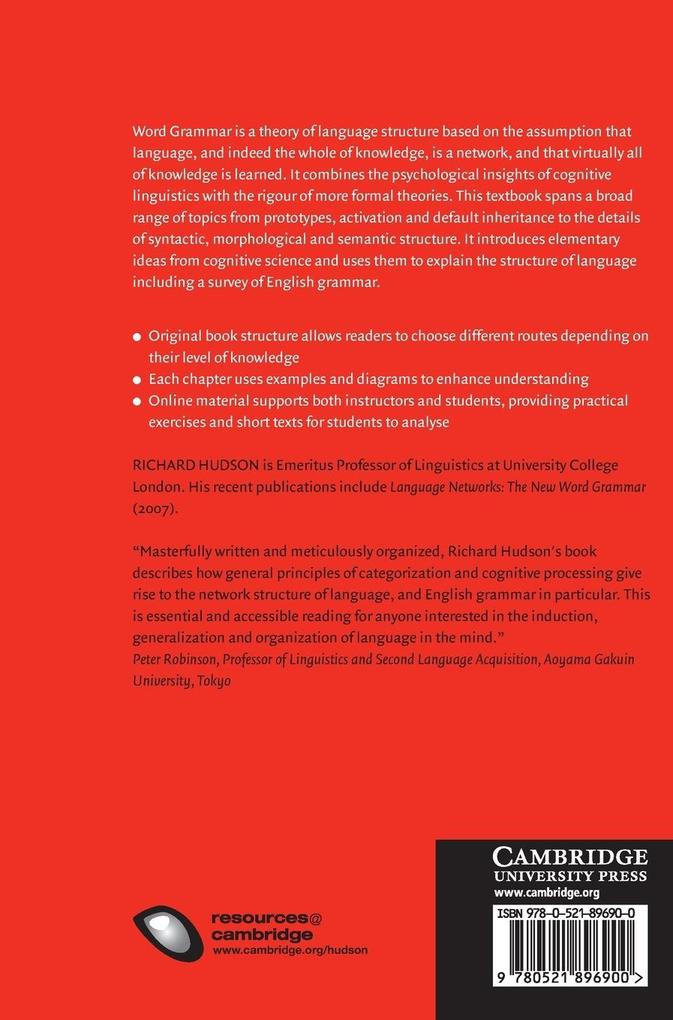 Weitere Ansicht: An Introduction to Word Grammar | Richard Hudson