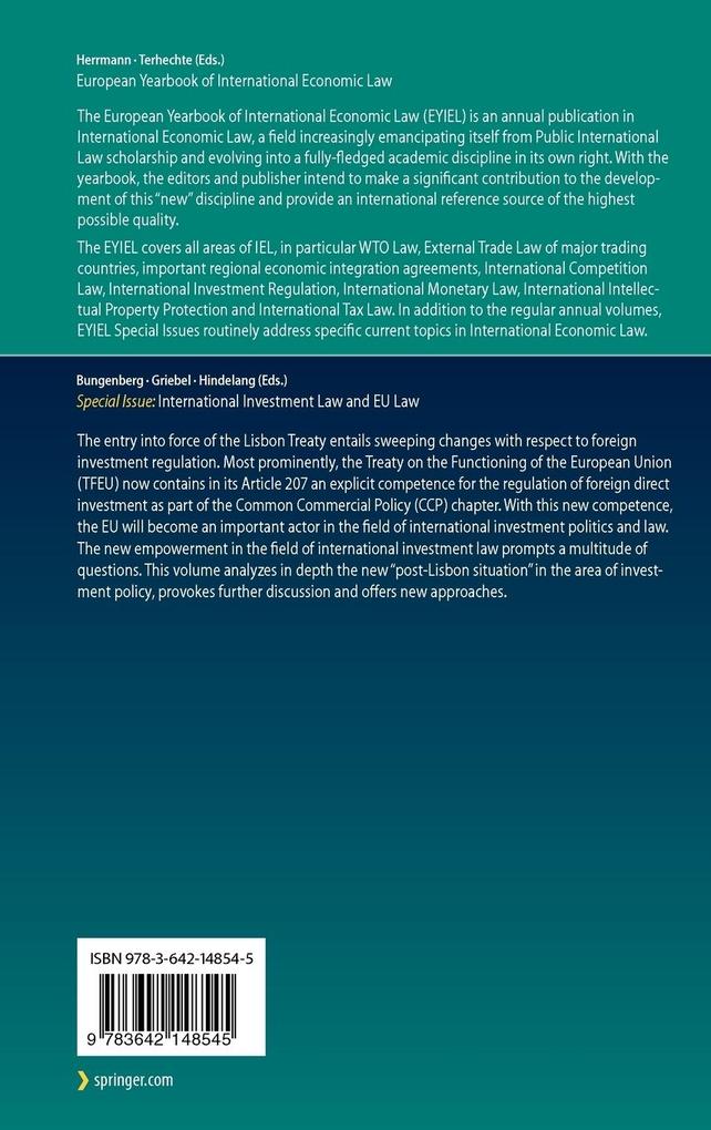 Weitere Ansicht: International Investment Law and EU Law