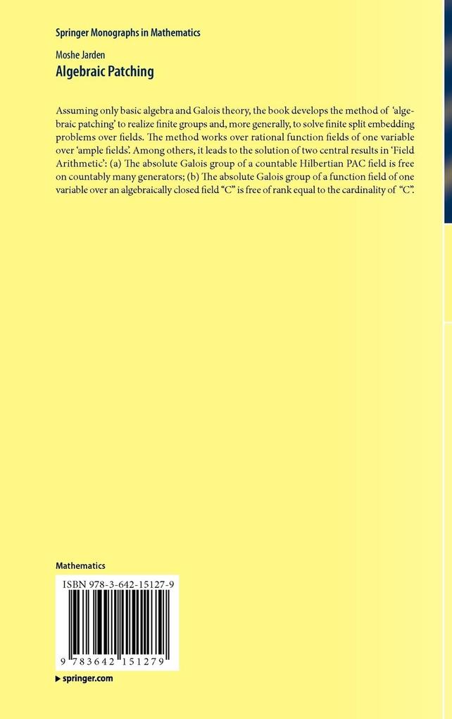 Weitere Ansicht: Algebraic Patching | Moshe Jarden