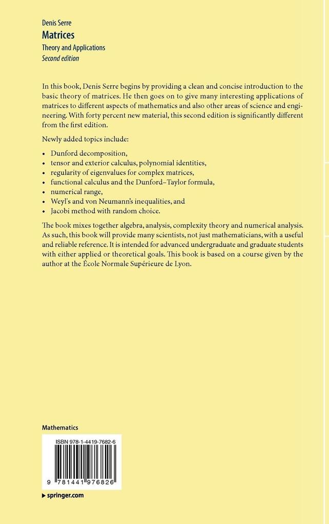 Weitere Ansicht: Matrices | Denis Serre