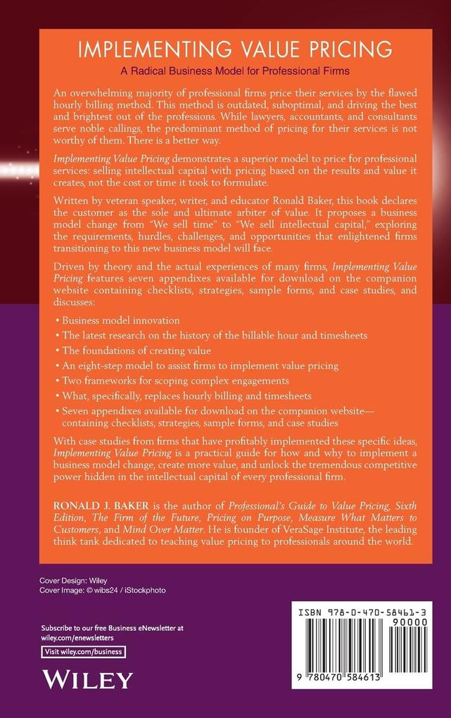 Weitere Ansicht: Implementing Value Pricing | Ronald J Baker