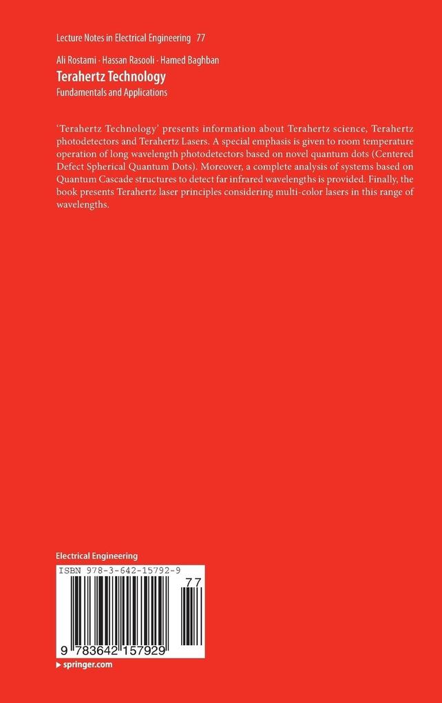 Weitere Ansicht: Terahertz Technology | Hamed Baghban, Hassan Rasooli, Ali Rostami