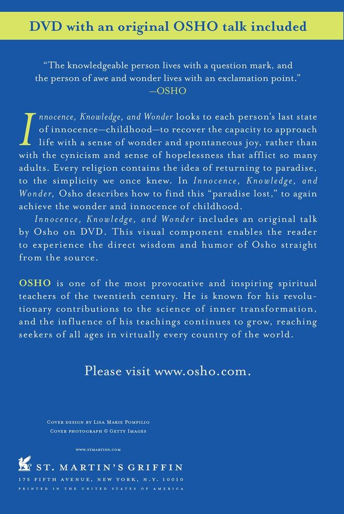 Weitere Ansicht: INNOCENCE, KNOWLEDGE, AND WONDER | Osho