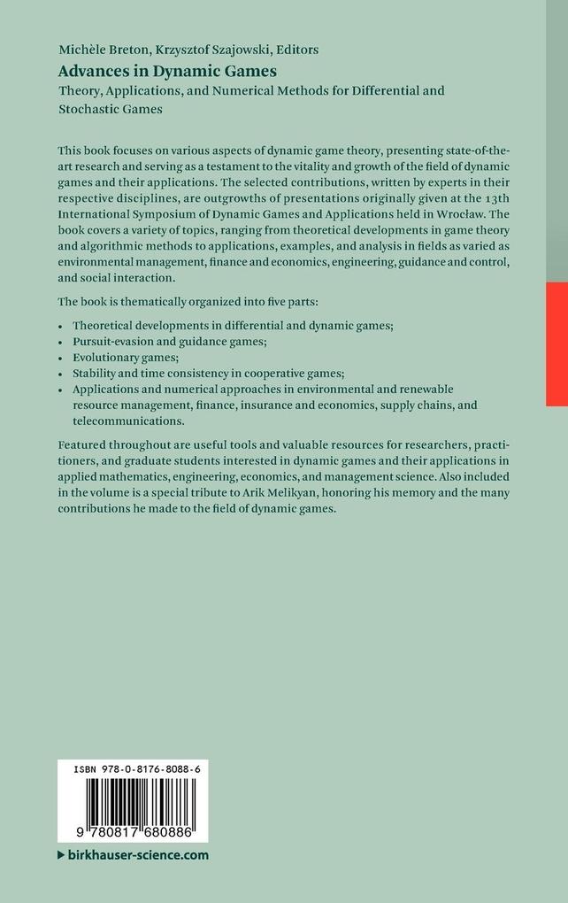 Weitere Ansicht: Advances in Dynamic Games
