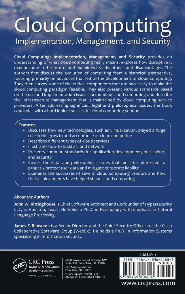 Weitere Ansicht: Cloud Computing | John W. Rittinghouse, James F. Ransome