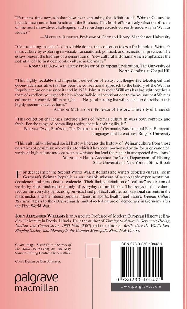Weitere Ansicht: Weimar Culture Revisited | J. Williams