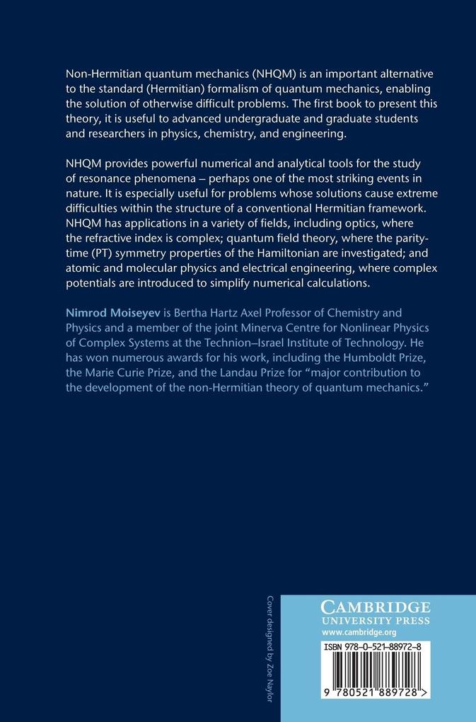 Weitere Ansicht: Non-Hermitian Quantum Mechanics | Nimrod Moiseyev