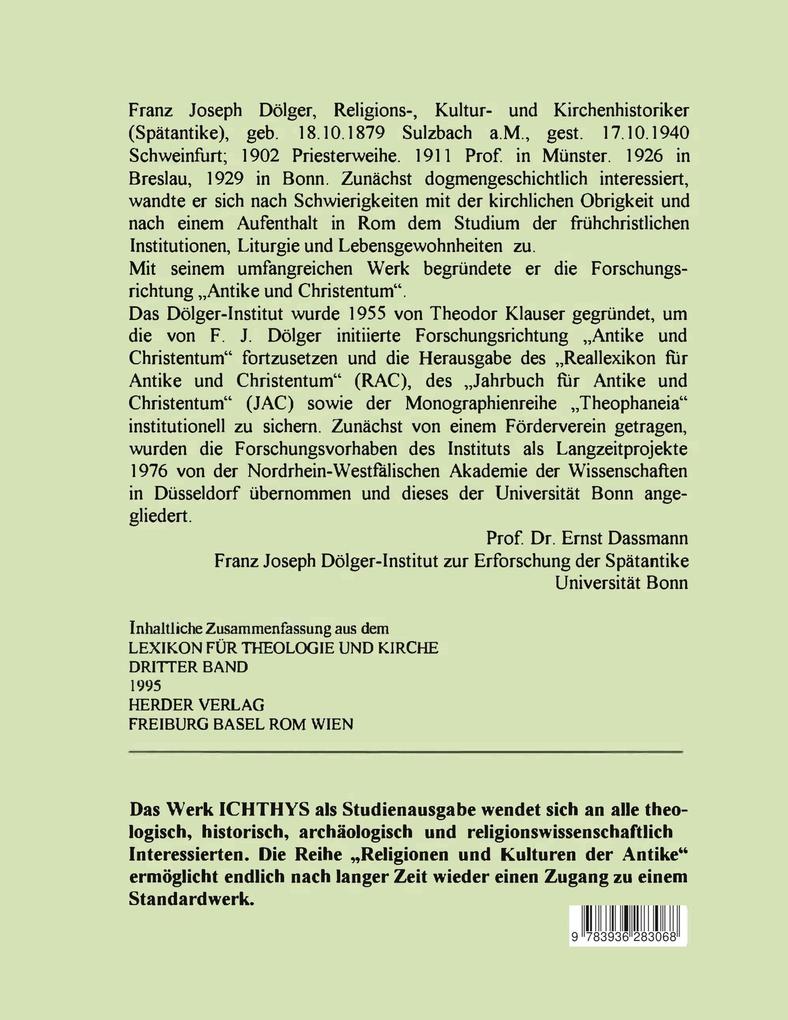 Weitere Ansicht: ICHTHYS. 5. Band: V/2 | Franz Joseph Dölger, Franz J Dölger