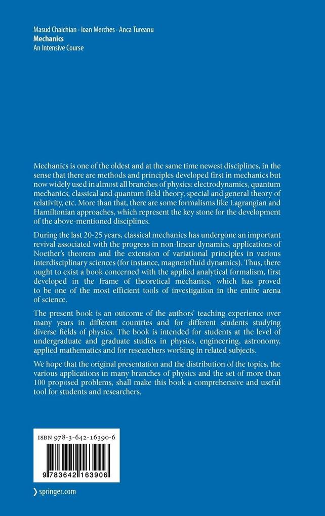 Weitere Ansicht: Mechanics | Masud Chaichian, Ioan Merches, Anca Tureanu