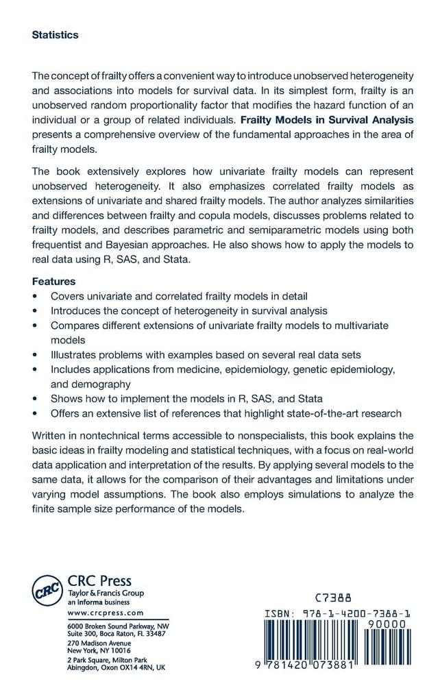 Weitere Ansicht: Frailty Models in Survival Analysis | Andreas Wienke
