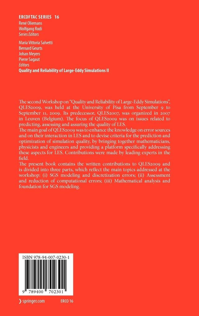 Weitere Ansicht: Quality and Reliability of Large-Eddy Simulations II