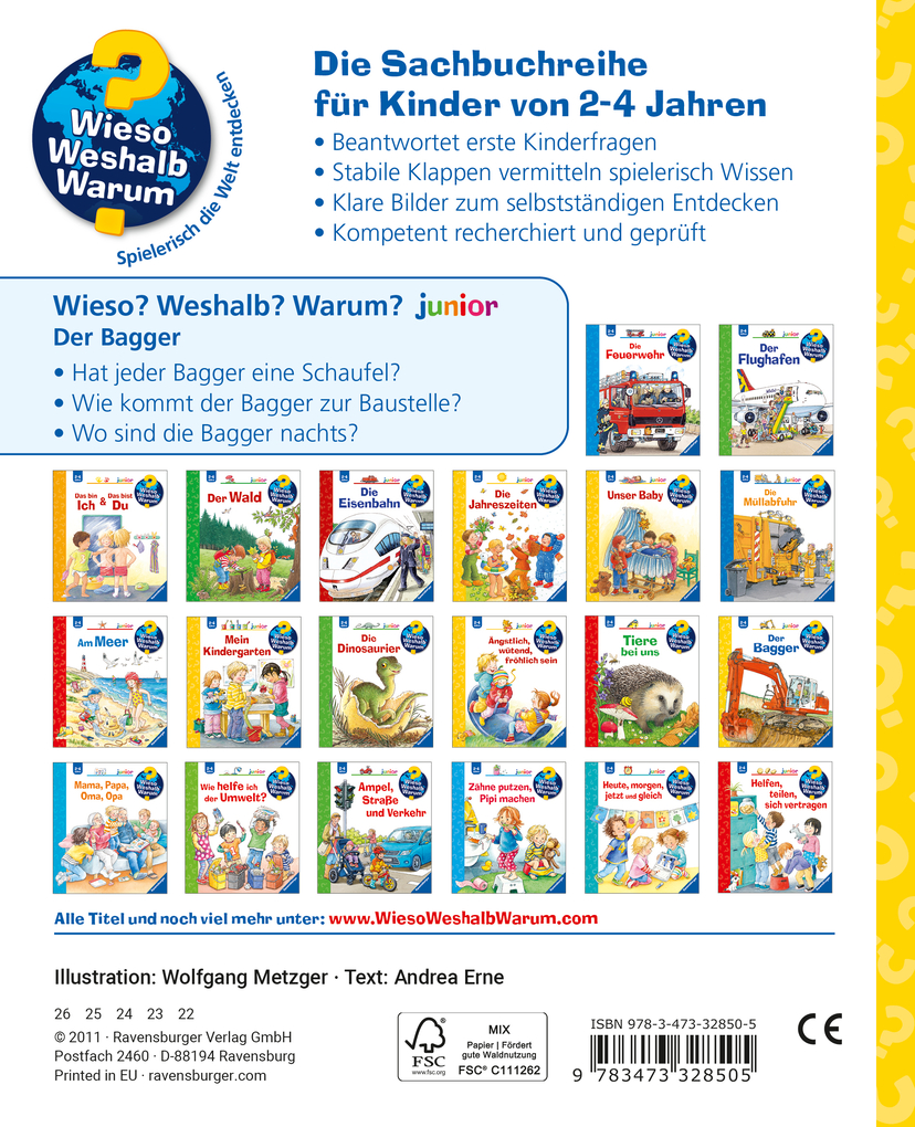 Weitere Ansicht: Wieso? Weshalb? Warum? junior, Band 38: Der Bagger | Andrea Erne
