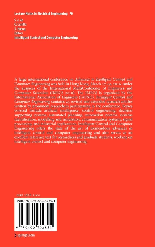Weitere Ansicht: Intelligent Control and Computer Engineering