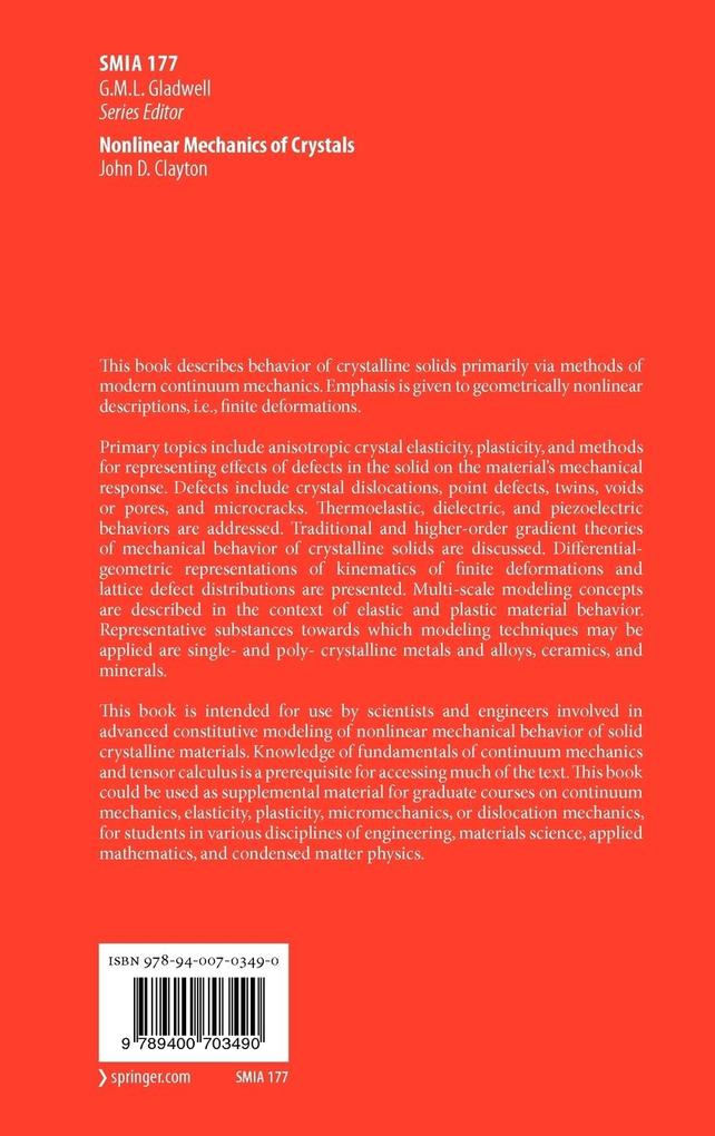 Weitere Ansicht: Nonlinear Mechanics of Crystals | John D. Clayton