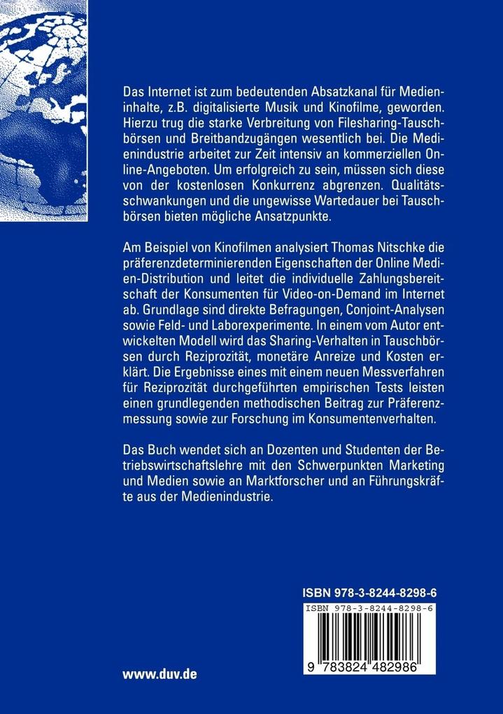 Weitere Ansicht: Präferenzmessung in der Online Medien-Distribution | Thomas Nitschke