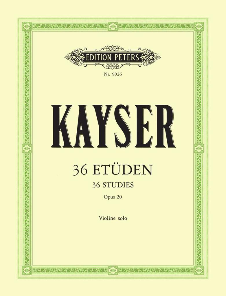 Produktbild: 36 Etüden op. 20 | Heinrich Ernst Kayser
