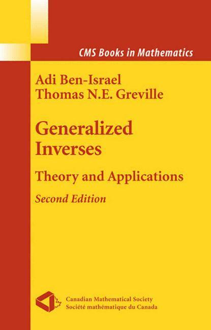 Weitere Ansicht: Generalized Inverses | Adi Ben-Israel, Thomas N.E. Greville