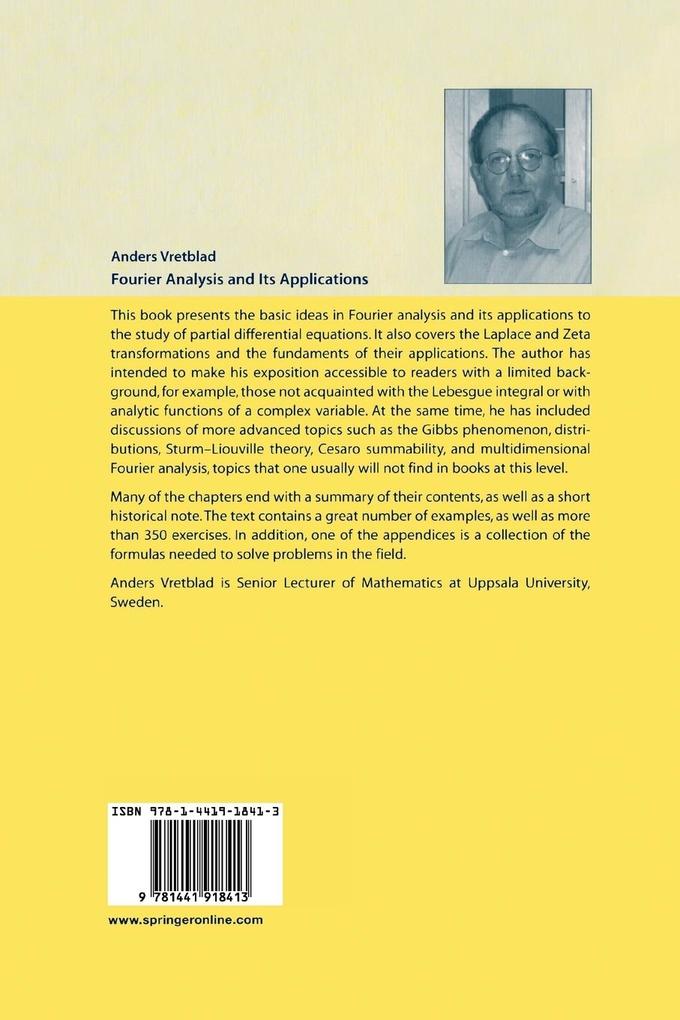 Weitere Ansicht: Fourier Analysis and Its Applications | Anders Vretblad