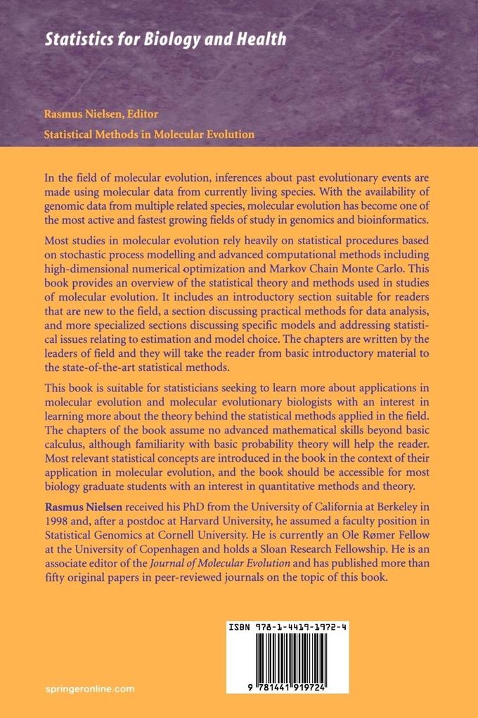 Weitere Ansicht: Statistical Methods in Molecular Evolution