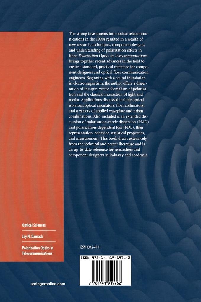 Weitere Ansicht: Polarization Optics in Telecommunications | Jay N. Damask