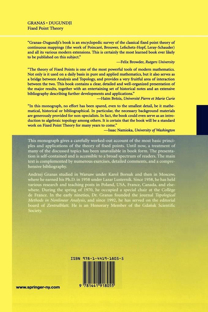 Weitere Ansicht: Fixed Point Theory | James Dugundji, Andrzej Granas