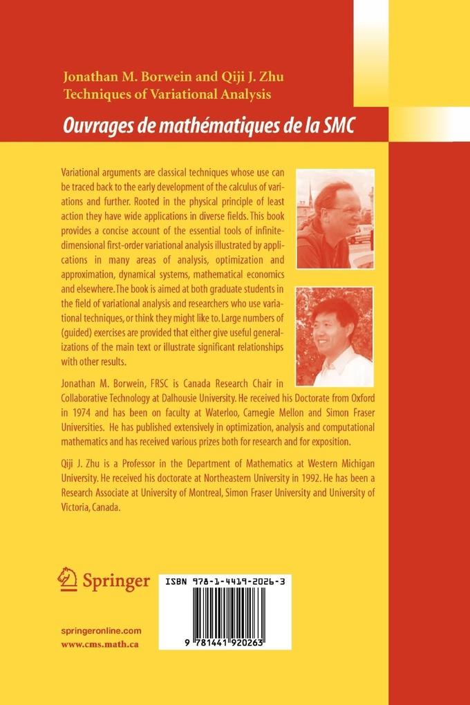 Weitere Ansicht: Techniques of Variational Analysis | Jonathan Borwein, Qiji Zhu