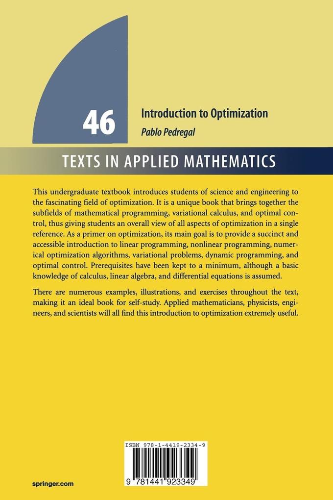Weitere Ansicht: Introduction to Optimization | Pablo Pedregal